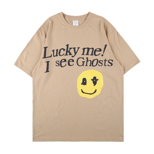 Smiley T Shirt Lucky Me I See Ghost