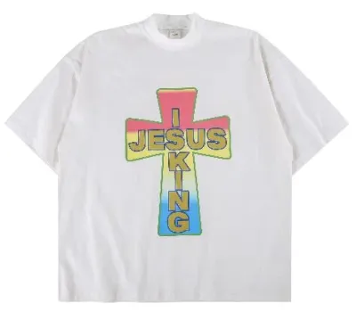 Jesus is King White Print T-Shirt
