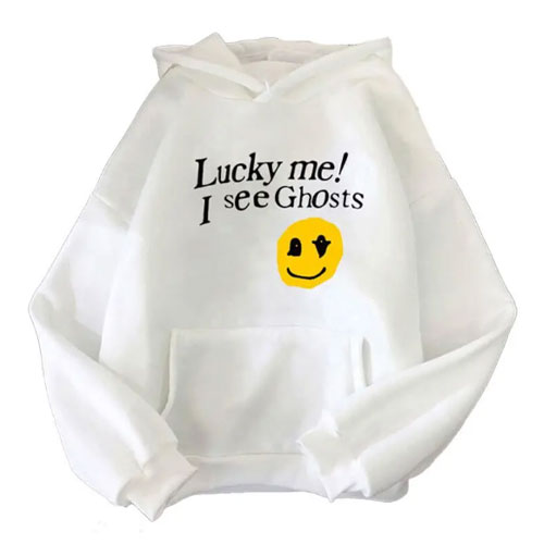 Feel Kanye West Lucky Me I See Ghosts White Hoodie